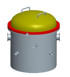 Vertikal rostfri vakuumkammare med innerdiameter 400 mm. Klicka för större bild. Vertikal rostfri vakuumkammare med innerdiameter 400 mm.
