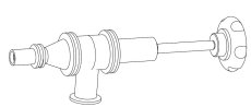 Vakuumpumpningsport med manipulator och plugg. NW16KF. Vakuumpumpningsport med manipulator och plugg. NW16KF.