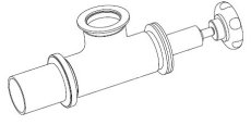 Vakuumpumpningsport med manipulator och plugg. NW50KF. Vakuumpumpningsport med manipulator och plugg. NW50KF.